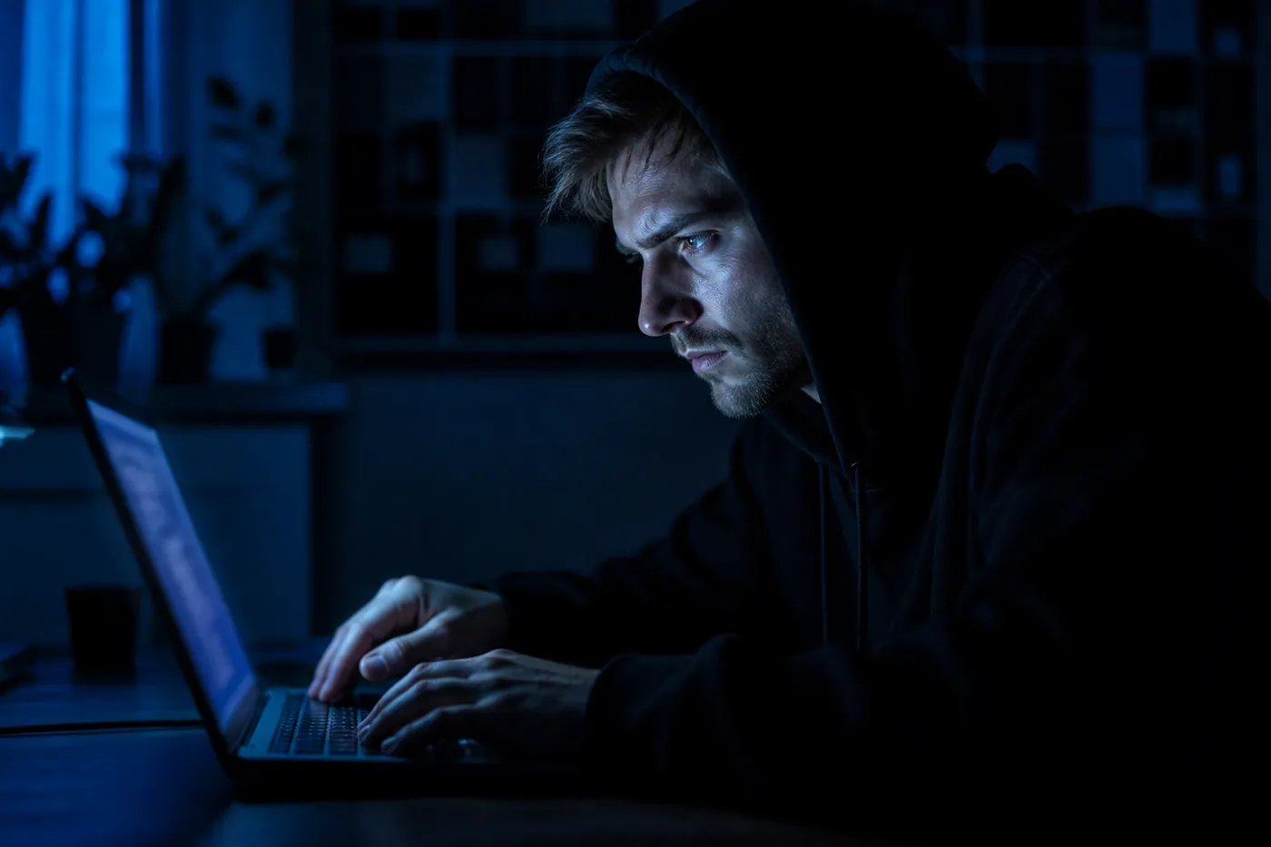 A user exploring dark web forums on a laptop, highlighting the essence of connecting with communities online.