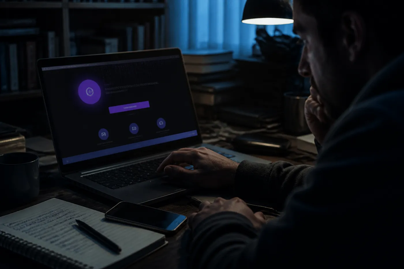 A user downloads the Tor Browser, highlighting safe access to the dark web.