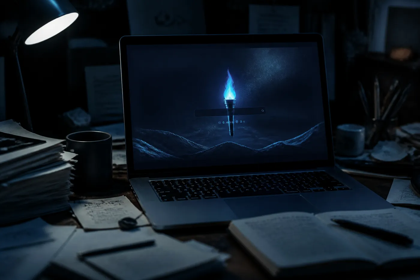 A user explores the Torch search engine on a laptop, navigating the dark web safely.